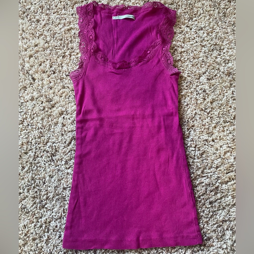Lace trim tank top